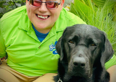 Andrew Crane with his third guide dog, a black lab named Jiminy