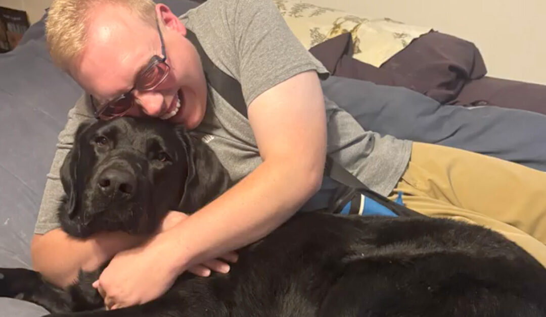 Meet Andrew’s new guide dog, Rocky aka Jiminy, from NYC!