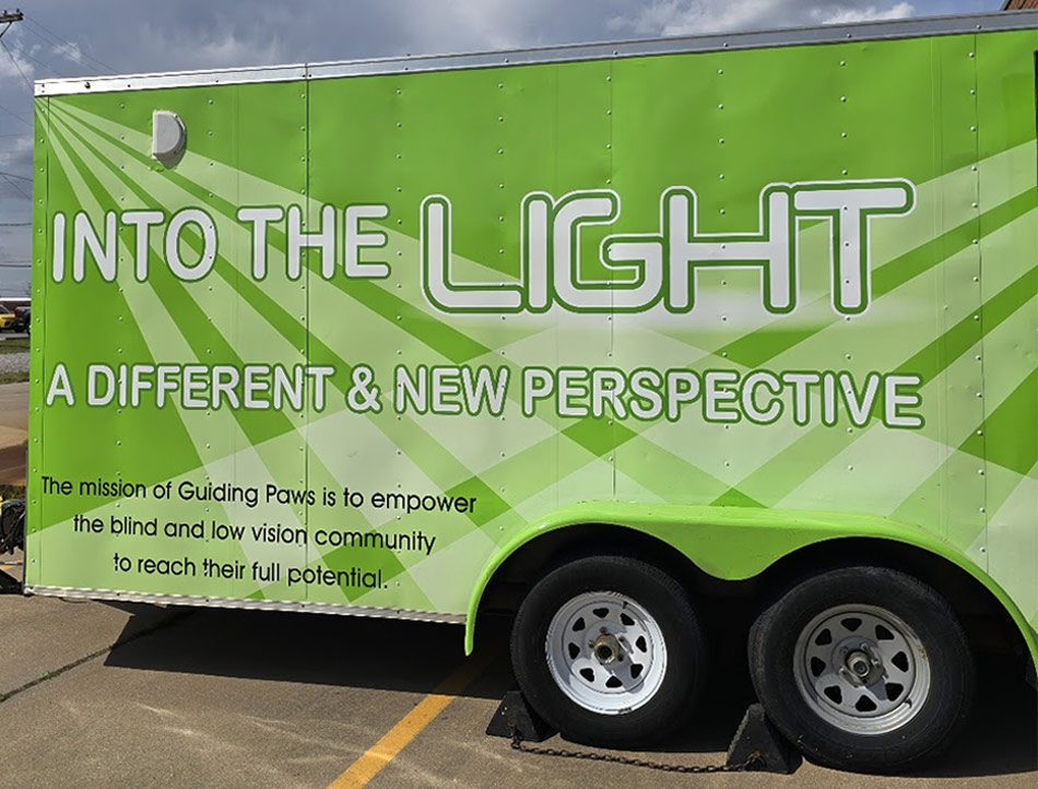 side view of the Into the Light immersive experience trailer